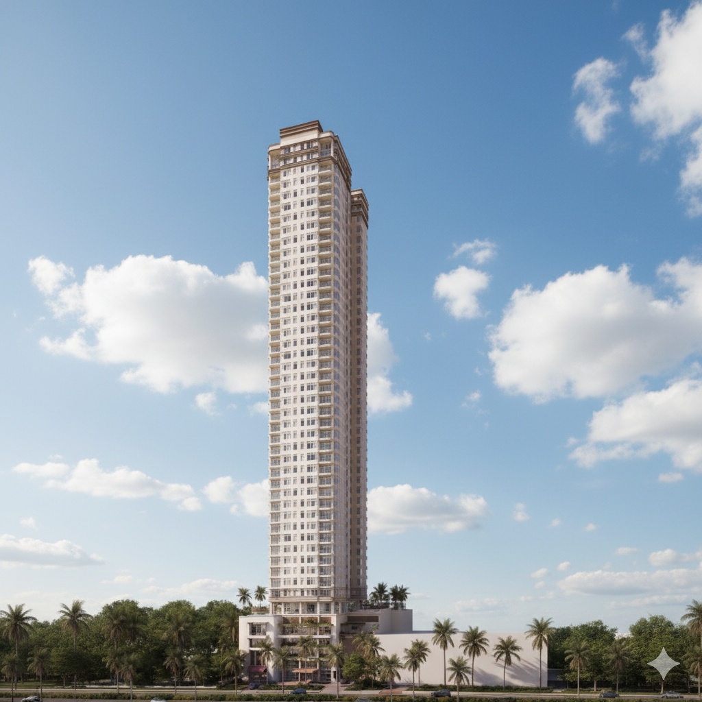Render del edificio ÉBANO — 48 niveles en Santa María